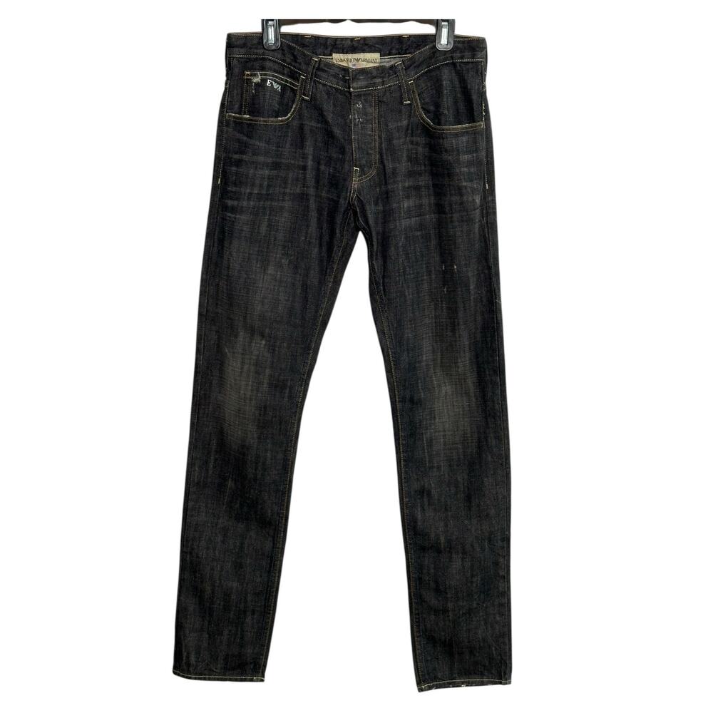 Emporio Armani Johnny Slim Fit Black Jeans size 31